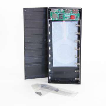 DIY bezdrátová magnetická powerbanka 8×18650, černá