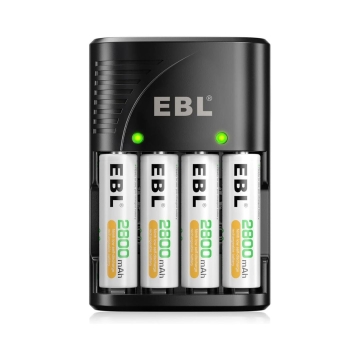 EBL univerzální nabíječka baterií AA AAA 9V pro 4x2800 mAh