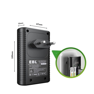 EBL univerzální nabíječka baterií AA AAA 9V pro 4x2800 mAh