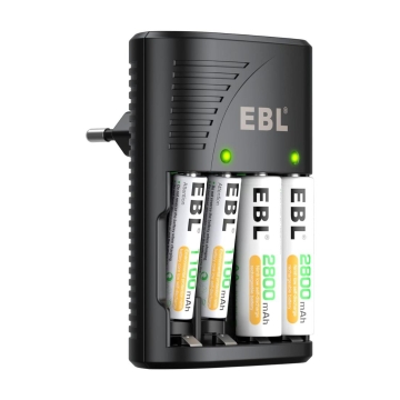 EBL univerzální nabíječka baterií AA AAA 9V pro 4x2800 mAh