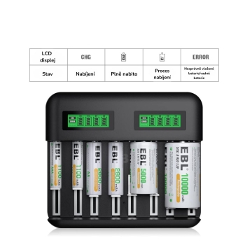 EBL Battery charger for AA AAA C D NI-MH batteries - type C