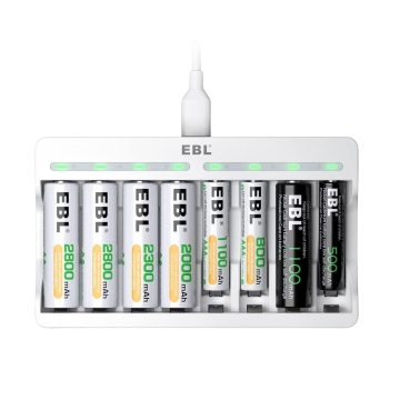 EBL quick battery charger for AA AAA NI-MH, NI-CD batteries with LED display - type 9010