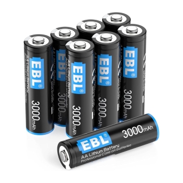 Balení 8ks baterií AA 3000 mAh 1,5 V EBL