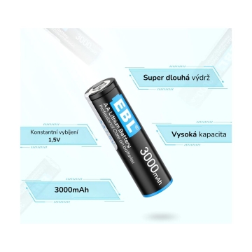 Balení 8ks baterií AA 3000 mAh 1,5 V EBL