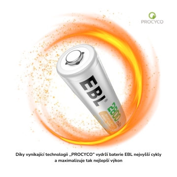 EBL dobíjecí AA baterie 2800mAh 1,2V typ NiMH - 12ks