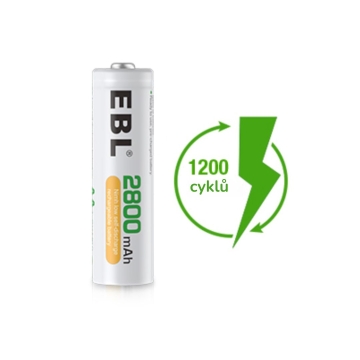 EBL dobíjecí AA baterie 2800mAh 1,2V typ NiMH - 12ks