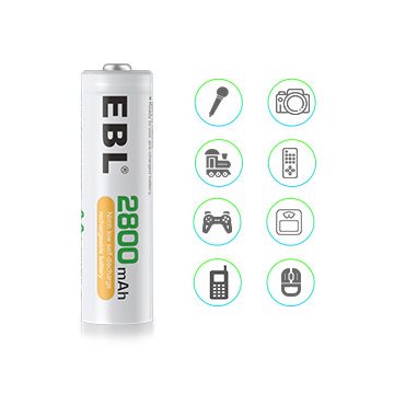 EBL dobíjecí AA baterie 2800mAh 1,2V Mignon - 8ks