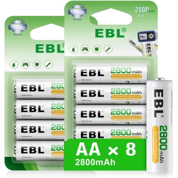 EBL dobíjecí AA baterie 2800mAh 1,2V Mignon - 8ks