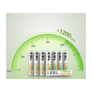 EBL rechargeable micro AAA batteries 1100mAh 1,2V - 8pcs