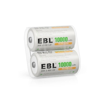 EBL nabíjecí D baterie 10 000mAh - 4ks